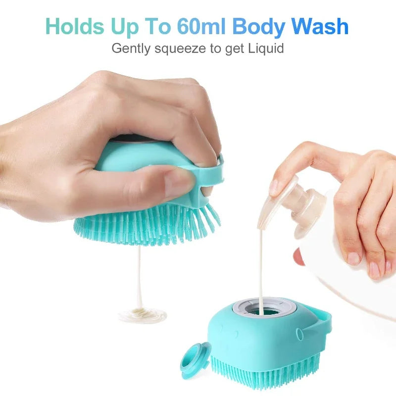 Pet Bathing Brush â Soft Silicone Massager for Dogs & Cats, Gentle Grooming & Bathing Tool for Healthy Skin & Coat