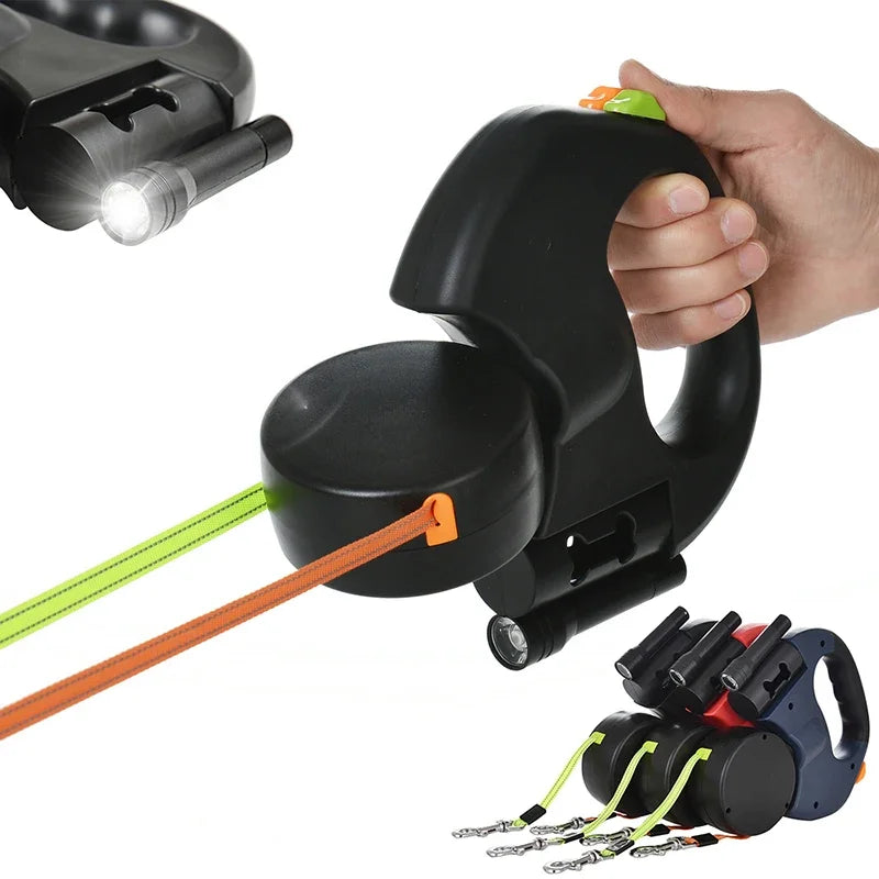 🐾 Dual Retractable Dog Leash – Walk Two Dogs, Tangle-Free!