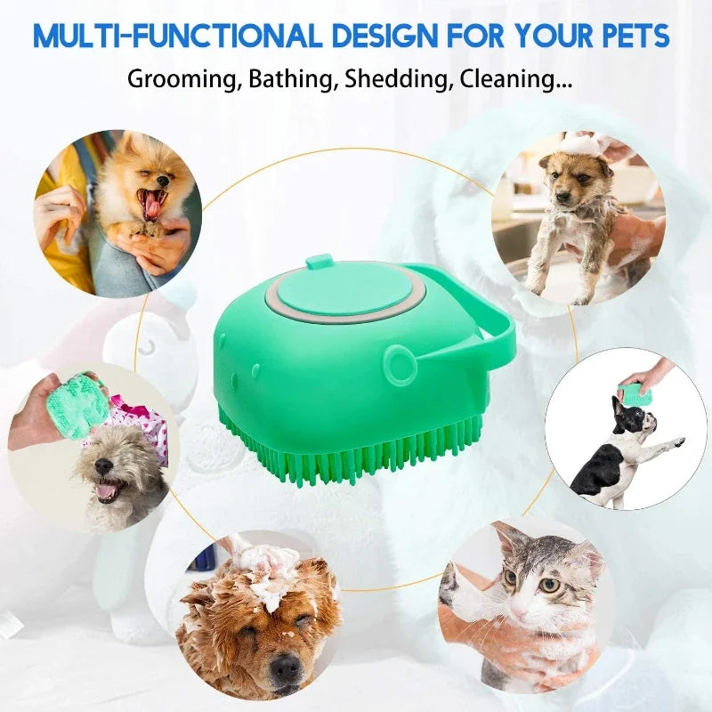 Pet Bathing Brush â Soft Silicone Massager for Dogs & Cats, Gentle Grooming & Bathing Tool for Healthy Skin & Coat