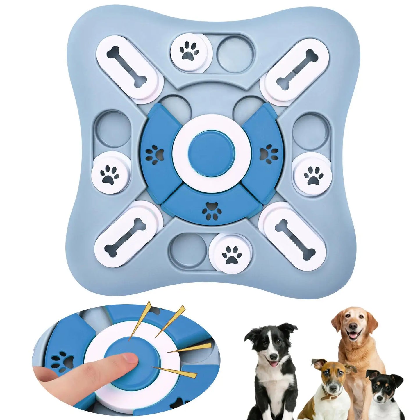 Interactive Dog Puzzle Toy Slow Feeder – IQ Training Food Dispenser Bowl for Puppies & Cats – Anti-Slip, Encourages Slow Eating