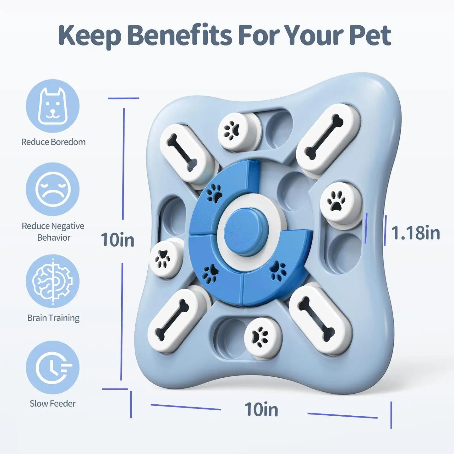 Interactive Dog Puzzle Toy Slow Feeder – IQ Training Food Dispenser Bowl for Puppies & Cats – Anti-Slip, Encourages Slow Eating