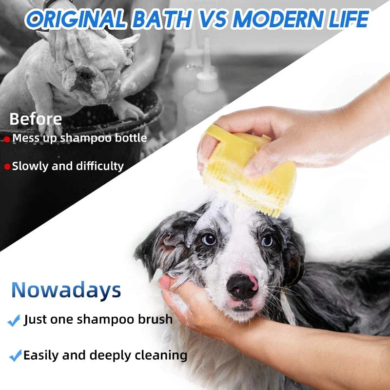 Pet Bathing Brush – Soft Silicone Massager for Dogs & Cats, Gentle Grooming & Bathing Tool for Healthy Skin & Coat
